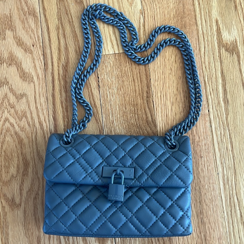 Kurt Geiger Brixton Cross Chain Strap Bag Dusty blue